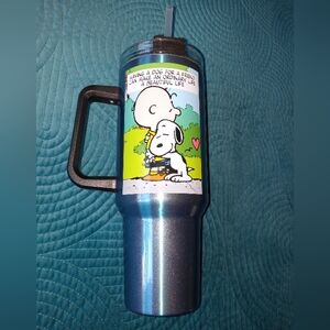 Peanuts Snoopy 40 oz TUMBLER Travel Mug Double Wall New Friends
